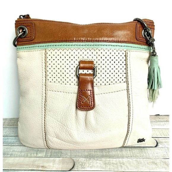 The Sak Bags The Sak Cream Tan Leather Tassel Messenger Xbody
